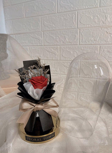 Petite Everlasting Rose Bouquet in a Glass Dome
