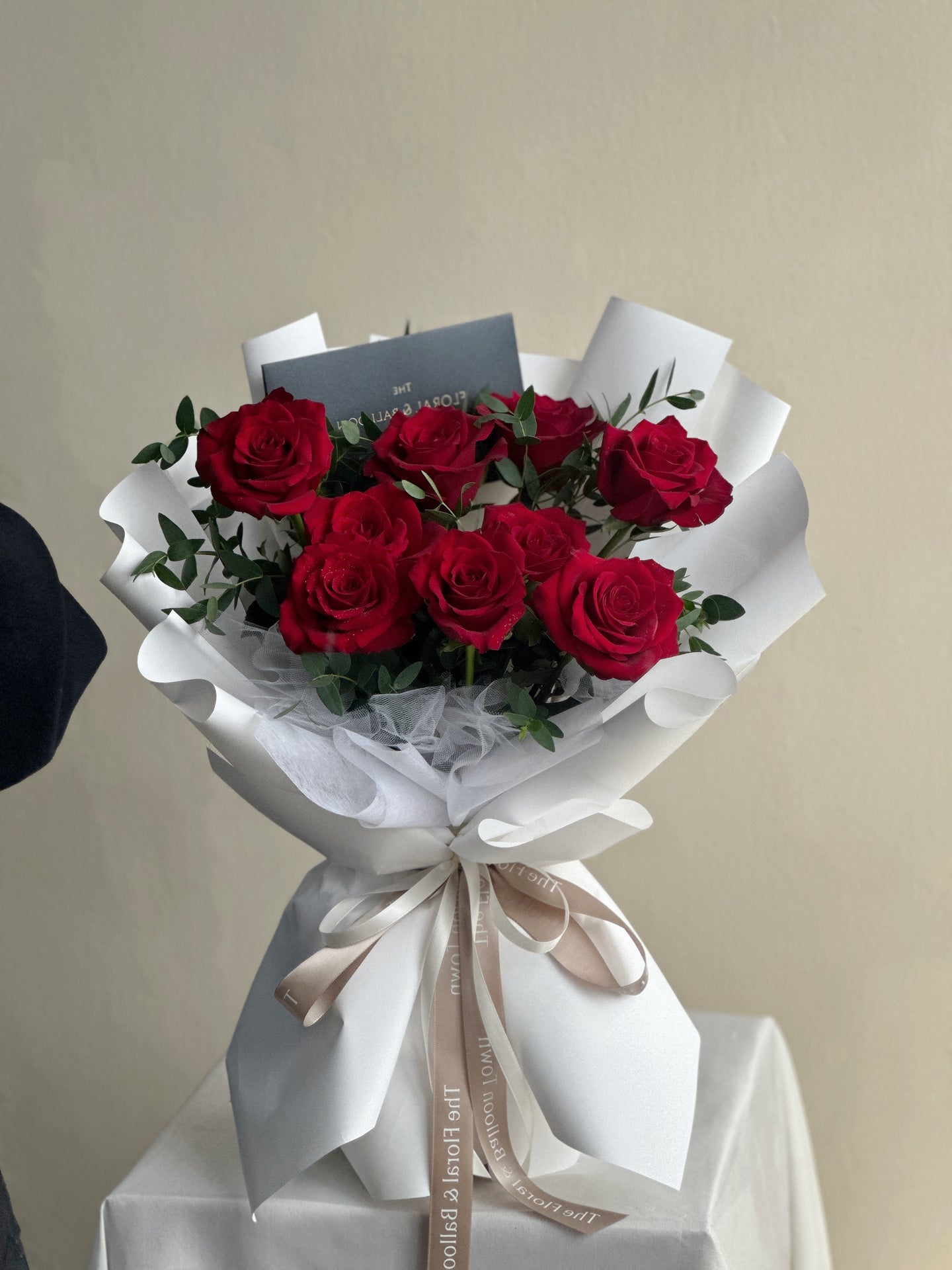 Classic 9 Red Roses with Eucalyptus