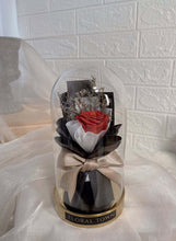 Load image into Gallery viewer, Petite Everlasting Rose Bouquet in a Glass Dome