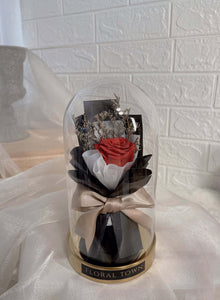 Petite Everlasting Rose Bouquet in a Glass Dome