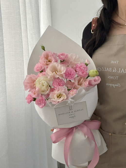 Pink Carnations & Pink Eustoma Bouquet