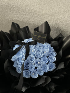 Blue Preserved Roses Bouquet