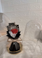 Load image into Gallery viewer, Petite Everlasting Rose Bouquet in a Glass Dome