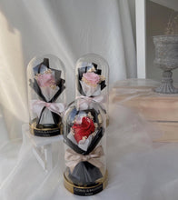 Load image into Gallery viewer, Petite Everlasting Rose Bouquet in a Glass Dome