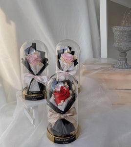 Petite Everlasting Rose Bouquet in a Glass Dome