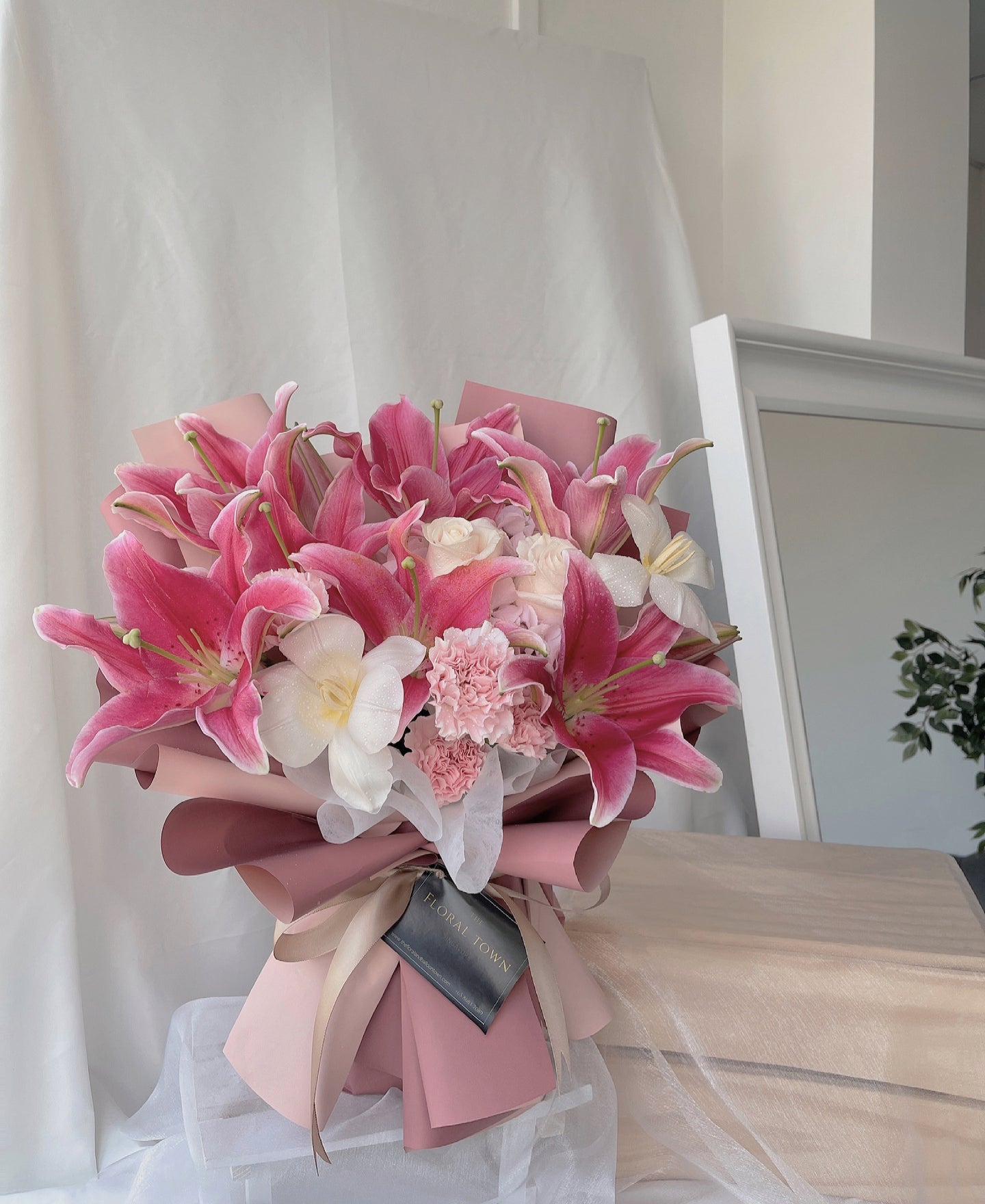 Holland Pink Lilies Bouquet